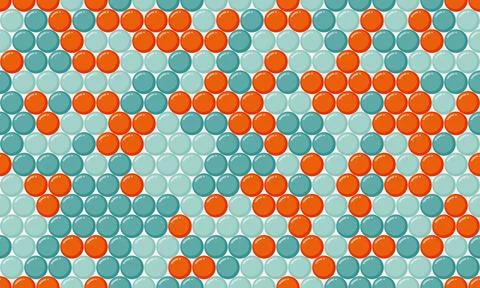 Vector polka dot pattern with abstract round shapes. Great for textile desi.. Illustrazione stock