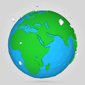 Vector poly earth globe illustration. Illustrazione stock