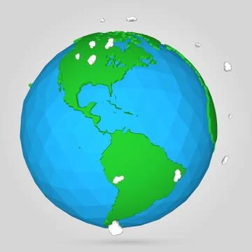 Vector poly earth globe illustration. Illustrazione stock
