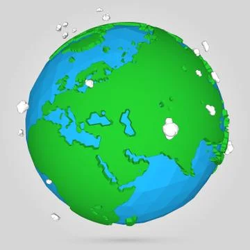 Vector poly earth globe illustration. Illustrazione stock