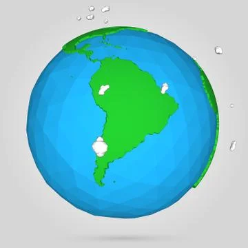 Vector poly earth globe illustration. Illustrazione stock