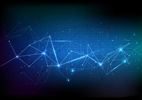 Vector polygon background abstract technology communication data Science Illustrazione stock