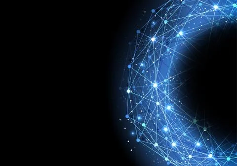 Vector polygon background abstract technology communication data Science Illustrazione stock