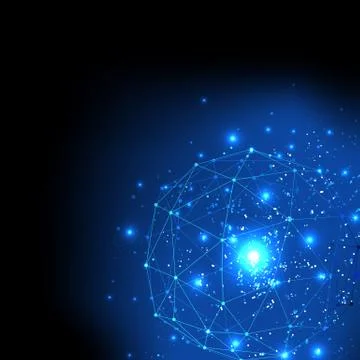 Vector polygon background abstract technology communication data Science Stock Illustration