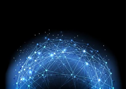 Vector polygon background abstract technology communication data Science Illustrazione stock