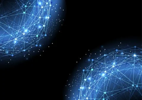 Vector polygon background abstract technology communication data Science Illustrazione stock