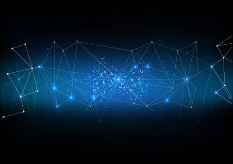 Vector polygon background abstract technology communication data Science Stock Illustration