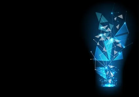 Vector polygon background abstract technology communication data Science Stock Illustration