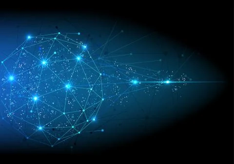 Vector polygon background abstract technology communication data Science Illustrazione stock
