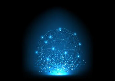 Vector polygon background abstract technology communication data Science Illustrazione stock