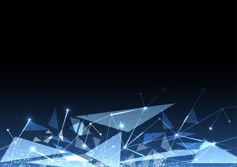 Vector polygon background abstract technology communication data Science Stock Illustration