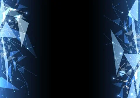 Vector polygon background abstract technology communication data Science Illustrazione stock
