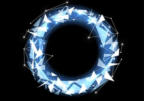 Vector polygon background abstract technology communication data Science Illustrazione stock