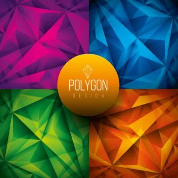 Vector polygon background design Stock Illustration