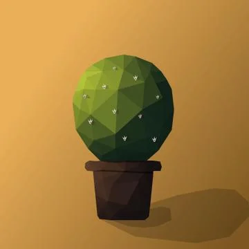 Vector polygon cactus Stock Illustration