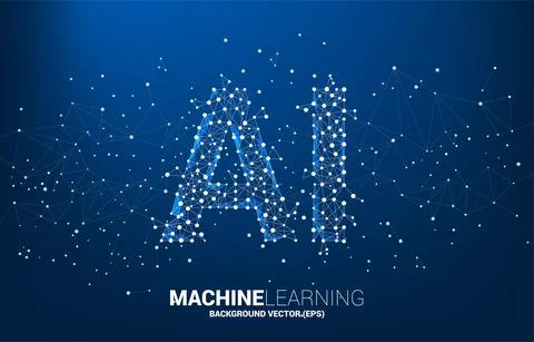 Vector Polygon dot connect line shaped AI. Concept for machine learning and a Stock Illustration