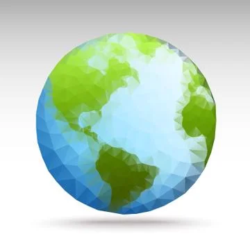 Vector polygon world globe Stock Illustration