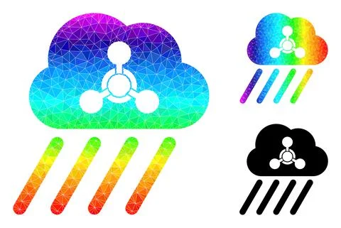 Vector Polygonal Acid Rain Icon with Rainbow Gradient Illustrazione stock