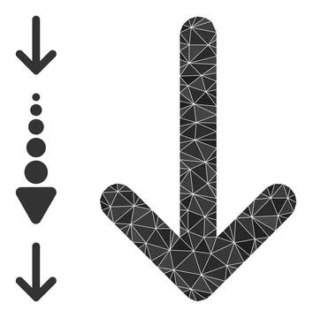 Vector Polygonal Arrow Down Icon and Bonus Icons Stock Illustration
