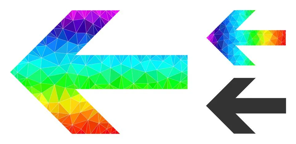 Vector Polygonal Arrow Left Icon with Rainbow Gradient Illustrazione stock