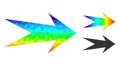 Vector Polygonal Arrow Right Icon with Spectrum Gradient Illustrazione stock