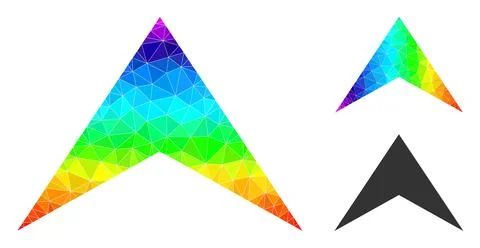 Vector Polygonal Arrowhead Up Icon with Rainbow Gradient Illustrazione stock