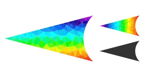 Vector Polygonal Arrowhead Left Icon with Spectral Colored Gradient Stock Illustration