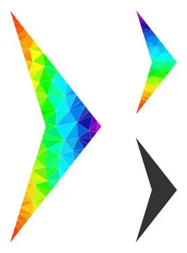 Vector Polygonal Arrowhead Right Icon with Spectral Colored Gradient Stock Illustration