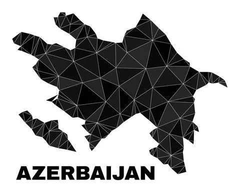 Vector Polygonal Azerbaijan Map 스톡 일러스트