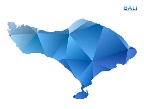 Vector polygonal Bali map. Vibrant geometric island in low poly style. Crea.. Stock Illustration