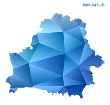 Vector polygonal Belarus map. Vibrant geometric country in low poly style. .. Stock Photos