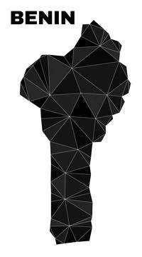 Vector Polygonal Benin Map Stock Illustration