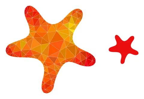 Vector Polygonal Bent Star Icon with Flame Gradient Illustrazione stock