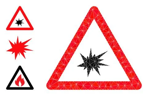 Vector Polygonal Boom Warning Icon and Similar Icons 스톡 일러스트