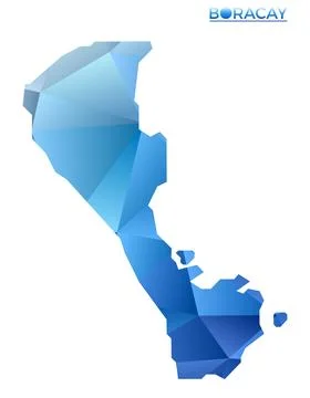 Vector polygonal Boracay map. Vibrant geometric island in low poly style. T.. Stock Illustration