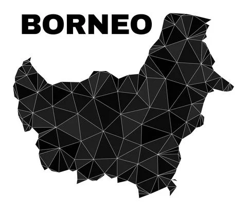Vector Polygonal Borneo Map イラスト素材