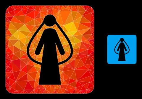 Vector Polygonal Bride Icon with Flame Gradient Stock Illustration