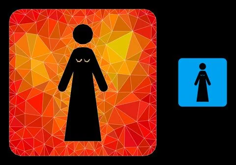 Vector Polygonal Bride Icon with Flame Gradient Stockillustratie