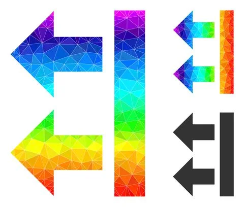 Vector Polygonal Bring Left Icon with Spectrum Gradient Stock Illustration