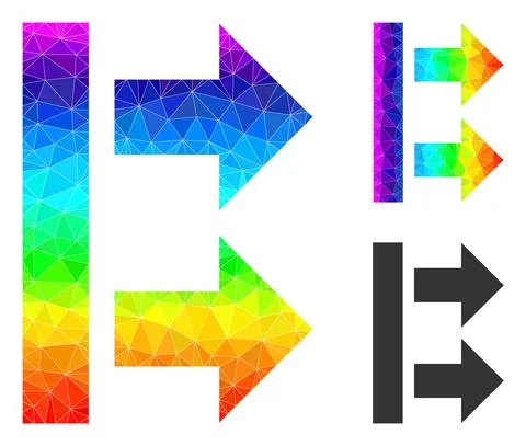 Vector Polygonal Bring Right Icon with Rainbow Gradient イラスト素材