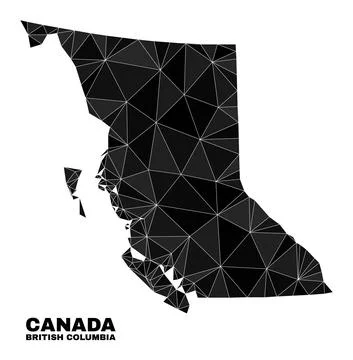 Vector Polygonal British Columbia Map Stock Illustration