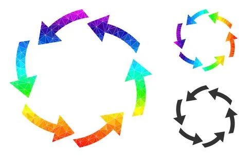Vector Polygonal Circulation Icon with Spectrum Gradient Stock Illustration