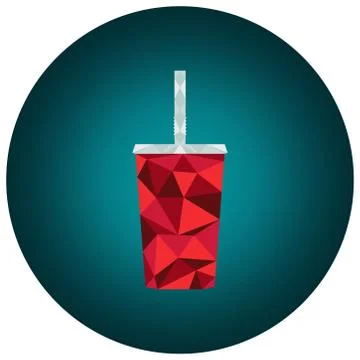 Vector polygonal cola cup illustration Stock Illustration
