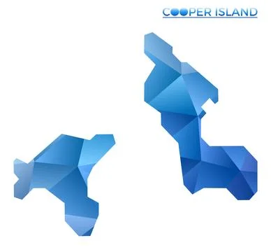 Vector polygonal Cooper Island map. Vibrant geometric island in low poly st.. 库存插图