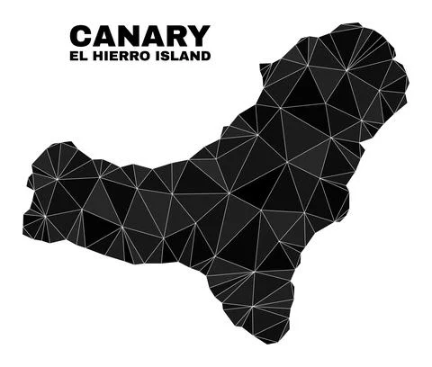 Vector Polygonal El Hierro Island Map Ilustración de archivo