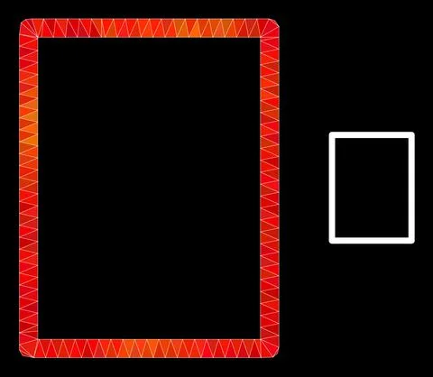 Vector Polygonal Empty Page Icon with Flame Gradient Stock Illustration