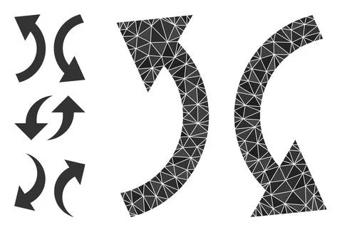 Vector Polygonal Exchange Arrows Icon with Similar Icons イラスト素材