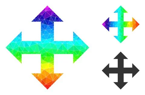 Vector Polygonal Expand Icon with Spectrum Gradient Illustrazione stock