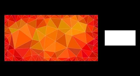 Vector Polygonal Filled Rectangle Icon with Fire Gradient Stock Illustration