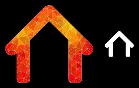 Vector Polygonal Garage Icon with Fire Gradient 스톡 일러스트